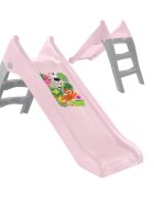 Mochtoys Tobogan pentru copii Pastel Pink cu sistem de atasare furtun apa Scara si baza larga Material durabil si robust Utilizare interiorexterior