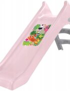 Mochtoys Tobogan pentru copii Pastel Pink cu sistem de atasare furtun apa Scara si baza larga Material durabil si robust Utilizare interiorexterior