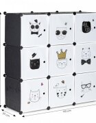 MODERNHOME Raft modular Ecotoys cu 9 compartimente pentru camera copilului 09D