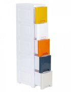 MODERNHOME Raft pe roti cu 5 compartimente pentru depozitarea jucariilor Multicolor