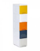MODERNHOME Raft pe roti cu 5 compartimente pentru depozitarea jucariilor Multicolor