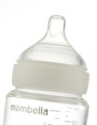 Mombella Biberon anti-colici 180 ml cu tetina din silicon S Flux lent 0-3 luni Ivory