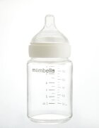 Mombella Biberon anti-colici 180 ml cu tetina din silicon S flux lent 0-3 luni Old Rose