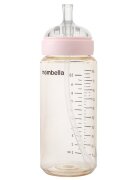 Mombella Biberon anti-colici 300 ml cu tetina din silicon L flux rapid 6-9 Luni Ivory