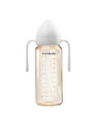 Mombella Biberon anti-colici 300 ml cu tetina din silicon L flux rapid 6-9 Luni Ivory