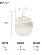 Mombella Biberon Anticolici Brest-Like 120ml Tetina S flux lent 100 Silicon Ivory