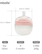 Mombella Biberon Anticolici Brest-Like 120ml Tetina S flux lent 100 Silicon Old Roze