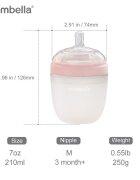 Mombella Biberon Anticolici Brest-Like 210ml Tetina M flux mediu 100 Silicon Old Roze