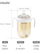 Mombella Biberon Anticolici Brest-Like 300ml Tetina 360 XL Hrana Densa PPSU Ivory
