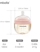 Mombella Biberon Anticolici Brest-Like PPSU Old Roze Tetina S flux lent 120mlkk
