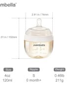 Mombella Biberon Anticolici Brest-Like120ml Tetina S flux lent PPSU Ivory