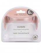Mombella Maner ergonomic si pai pentru biberon 300 ml Breast Like Old Rose
