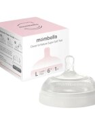 Mombella Tetina anti-colici din silicon Breast Like flux rapid L Ivory
