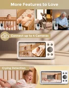 Momcozy Baby monitor audio video 5 Inch Dual mode Smart cu 2 camere incluse BM04