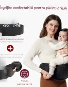 Momcozy Hip seat cu perna pentru sold cu suport lombar pentru parinti negru