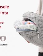 Momcozy Marsupiu 2 in 1 Hip Seat cu perna pentru sold Air Mesh gri