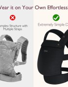 Momcozy Marsupiu ergonomic si usor PureHug Cozy Gri