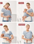 Momcozy Marsupiu ergonomic Wrap Sling cu suport pentru spate Babe Toddler gri