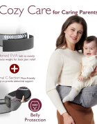 Momcozy Marsupiu tip sezut cu suport lombar pentru parinti M Grey