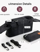 Momcozy Organizator universal pentru carucior cu suport pentru pahar