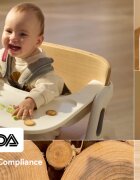 Momcozy Scaun de masa inalt din lemn DinerPal transformabil