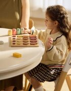 Momcozy Scaun de masa inalt din lemn DinerPal transformabil