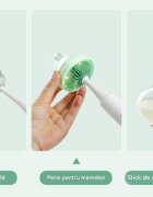 Momcozy Set perie electrica pentru curatarea biberoanelor 7 in 1 cu suport pentru uscare