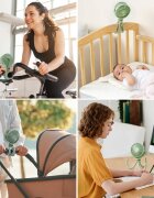 Momcozy Ventilator cu rotire 360 grade portabil multifunctional pentru carucior verde