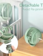 Momcozy Ventilator cu rotire 360 grade portabil multifunctional pentru carucior verde