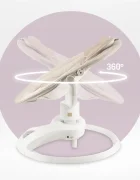 Momi Balansoar electric pentru bebelusi Pearl Beige cu sezut rotativ 360 grade
