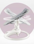 Momi Balansoar electric pentru bebelusi Pearl Grey cu sezut rotativ 360 grade
