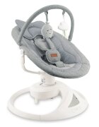 Momi Balansoar electric pentru bebelusi Pearl Grey cu sezut rotativ 360 grade