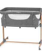 Momi Patut Co-sleeper Smart Bed 4 in 1 grey pliabil reglabil pe inaltime cu 2 niveluri de dormit roti saltea si plasa de insecte incluse