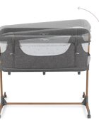 Momi Patut Co-sleeper Smart Bed 4 in 1 grey pliabil reglabil pe inaltime cu 2 niveluri de dormit roti saltea si plasa de insecte incluse