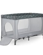 Momi Patut pliabil pentru copii Belove Grey 60x120 cm cu roti usita cu fermoar geanta de transport