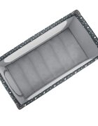 Momi Patut pliabil pentru copii Belove Grey 60x120 cm cu roti usita cu fermoar geanta de transport