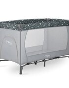 Momi Patut pliabil pentru copii Belove Grey 60x120 cm cu roti usita cu fermoar geanta de transport