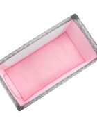 Momi Patut pliabil pentru copii Belove Pink 60x120 cm cu roti usita cu fermoar geanta de transport