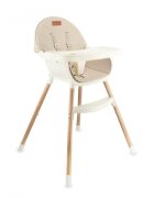 Momi Scaun de masa pentru copii Reki Beige husa detasabila din piele ecologica suport pentru picioare tava reglabila jucarie cu ventuza