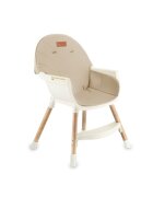 Momi Scaun de masa pentru copii Reki Beige husa detasabila din piele ecologica suport pentru picioare tava reglabila jucarie cu ventuza