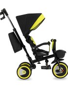 Momi Tricicleta pentru copii Invidia Black 5 in 1 pliabila suport picioare control al directiei scaun reversibil rotire 360 grade spatar reglabil sistem roata libera si roti cauciuc EVA