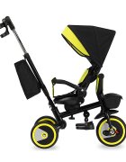 Momi Tricicleta pentru copii Invidia Black 5 in 1 pliabila suport picioare control al directiei scaun reversibil rotire 360 grade spatar reglabil sistem roata libera si roti cauciuc EVA