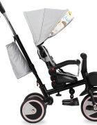 Momi Tricicleta pentru copii Invidia Love 5 in 1 pliabila suport picioare control al directiei scaun reversibil rotire 360 grade spatar reglabil sistem roata libera si roti cauciuc EVA