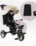 Momi Tricicleta pentru copii ivi Beige multifunctionala 3 in 1 cu scaun reversibil maner telescopic accesorii incluse