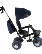 Momi Tricicleta pentru copii ivi Navy Blue multifunctionala 3 in 1 cu scaun reversibil maner telescopic accesorii incluse