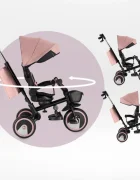 Momi Tricicleta pentru copii ivi Pink multifunctionala 3 in 1 cu scaun reversibil maner telescopic accesorii incluse