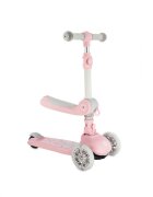 Momi Trotineta pentru copii Debe Pink transformabila cadru si sezut pliabil lumini led