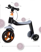 Momi Trotineta transformabila 2 in 1 Elios Black lumini LED ghidon reglabil platforma antiderapanta greutate suportata 25 kg