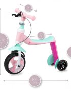 Momi Trotineta transformabila 2 in 1 Elios Pink lumini LED ghidon reglabil platforma antiderapanta greutate suportata 25 kg