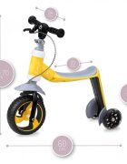 Momi Trotineta transformabila 2 in 1 Elios Yellow lumini LED ghidon reglabil platforma antiderapanta greutate suportata 25 kg
